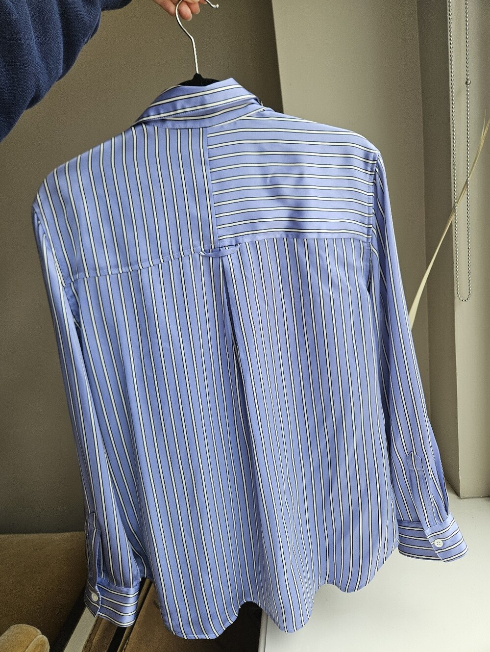 Rails 100% Silk Blue Striped Button-Up Spencer Shirt Moonlight Stripe - Size S - Picture 6 of 14